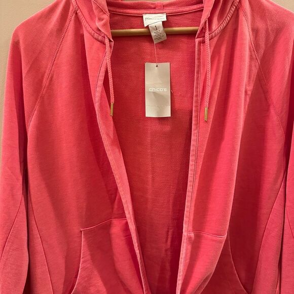 NWT Chico's Viola Zenergy Tie Front Sweatshirt - Picture 3 of 6